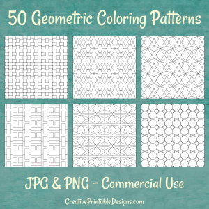 50 Geometric Coloring Patterns