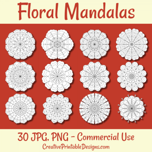 30 Floral Mandala Coloring Images