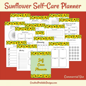 Sunflower Self Care Planner