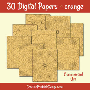 30 Digital Papers - orange