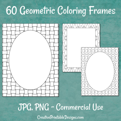 60 Geometric Coloring Frames