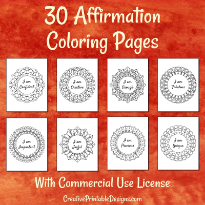 30 Mandala Affirmation Coloring Pages