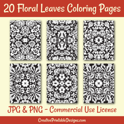 20 Floral Leaves Coloring Pages