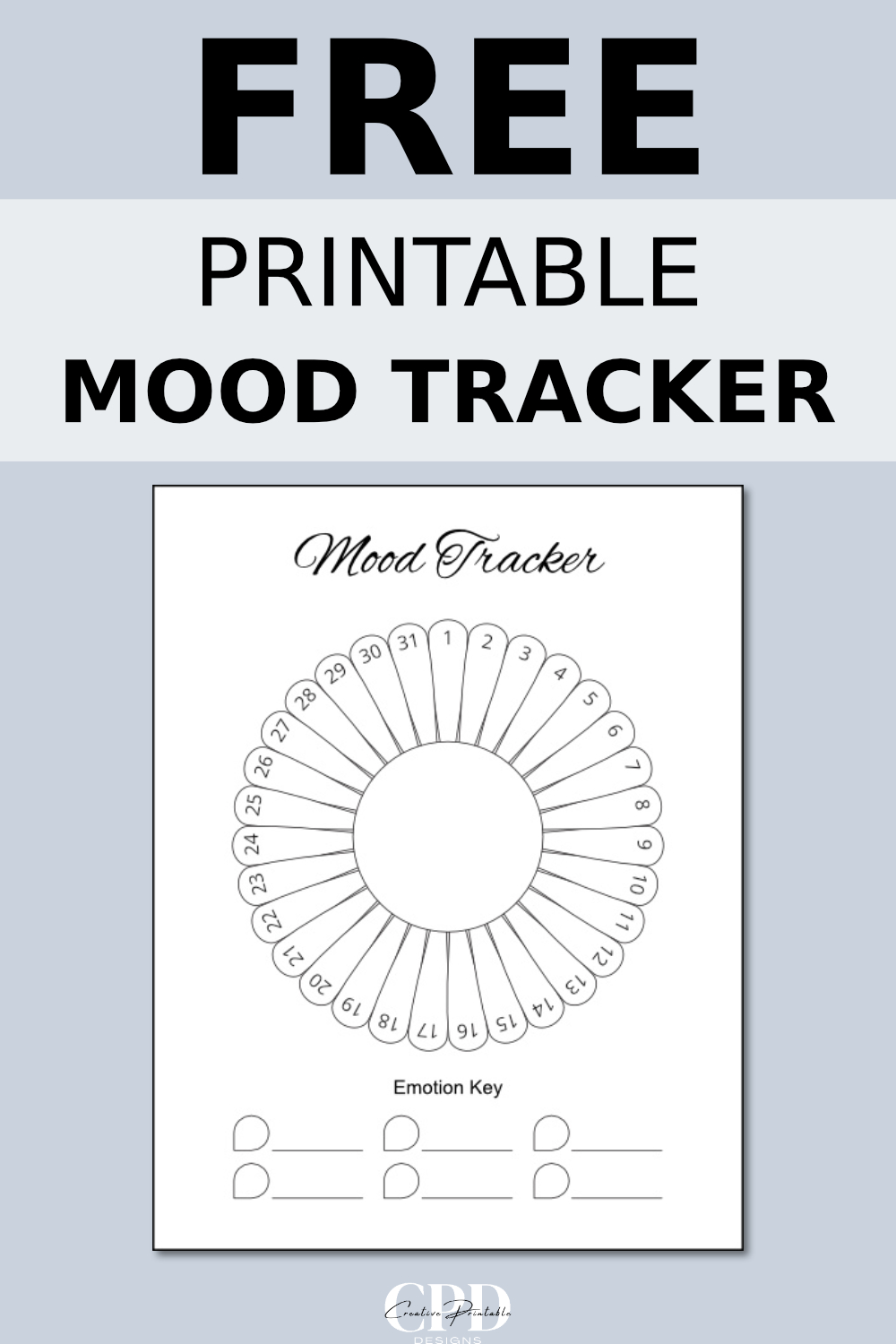 Free Printable Mood Tracker With Flower Petals