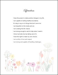 Free Printable Self-Care Affirmations