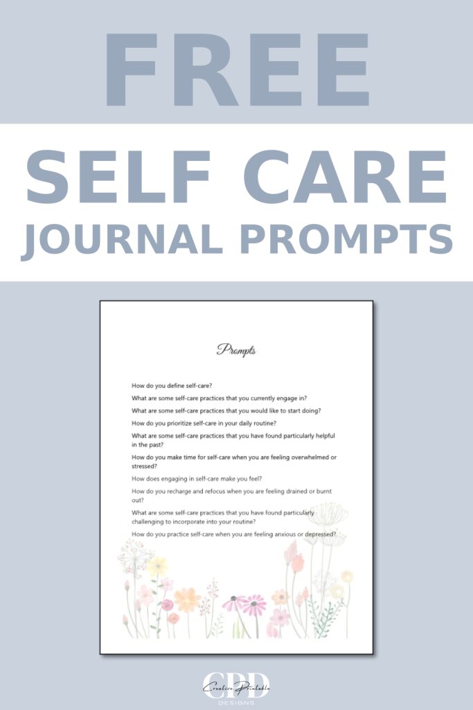 free printable self care list of journal prompts