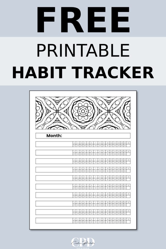 free printable habit tracker with coloring pattern