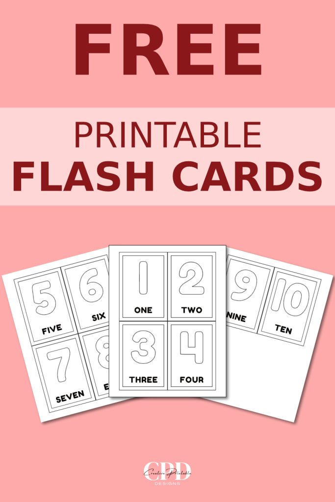 free printable number flashcards