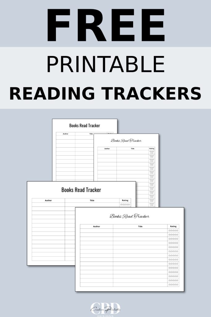 free printable reading trackers