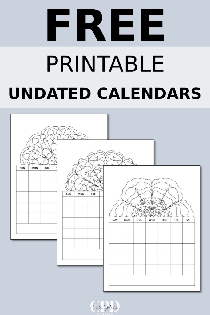 free printable undated calendar with coloring picture
