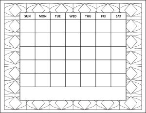 Free Printable Blank Monthly Calendars With Patterns To Color