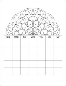 Free Printable Blank Monthly Calendars With Kaleidoscope Patterns To Color
