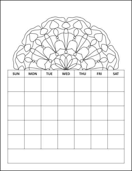 undated mandala coloring calendar