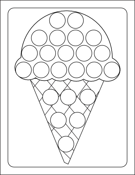 Dot Marker Printable Ice Cream Coloring Page