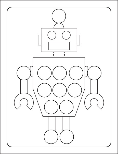 Dot Marker Printable Robot Coloring Page