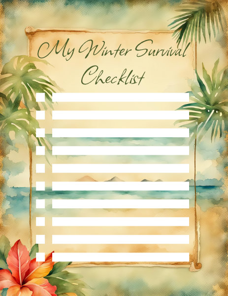 free printable winter survival checklist blank