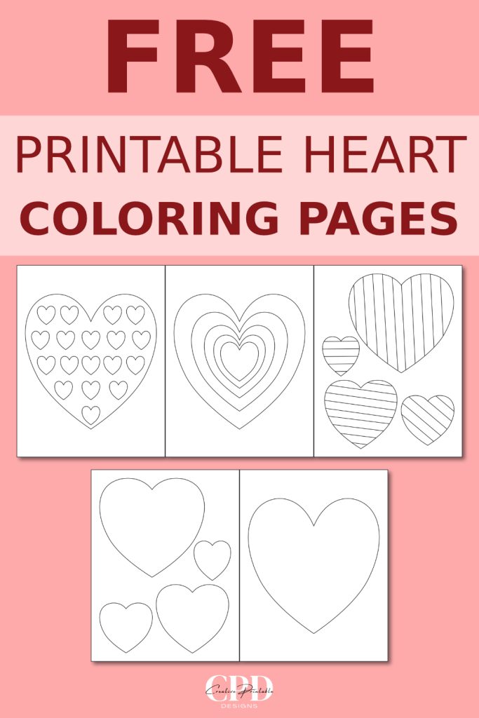 free printable heart coloring pages